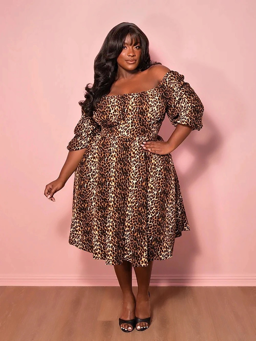 Leopard Vacation Swing Dress by Micheline Pitt Medium